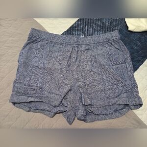 Women's Old Navy Brand Blue Linen Drawstring Waist Shorts